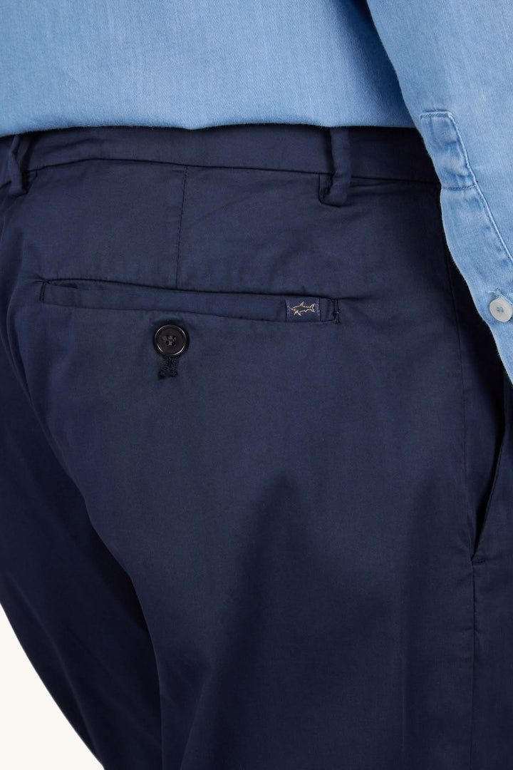 Pantalon chino en coton et soie extensible