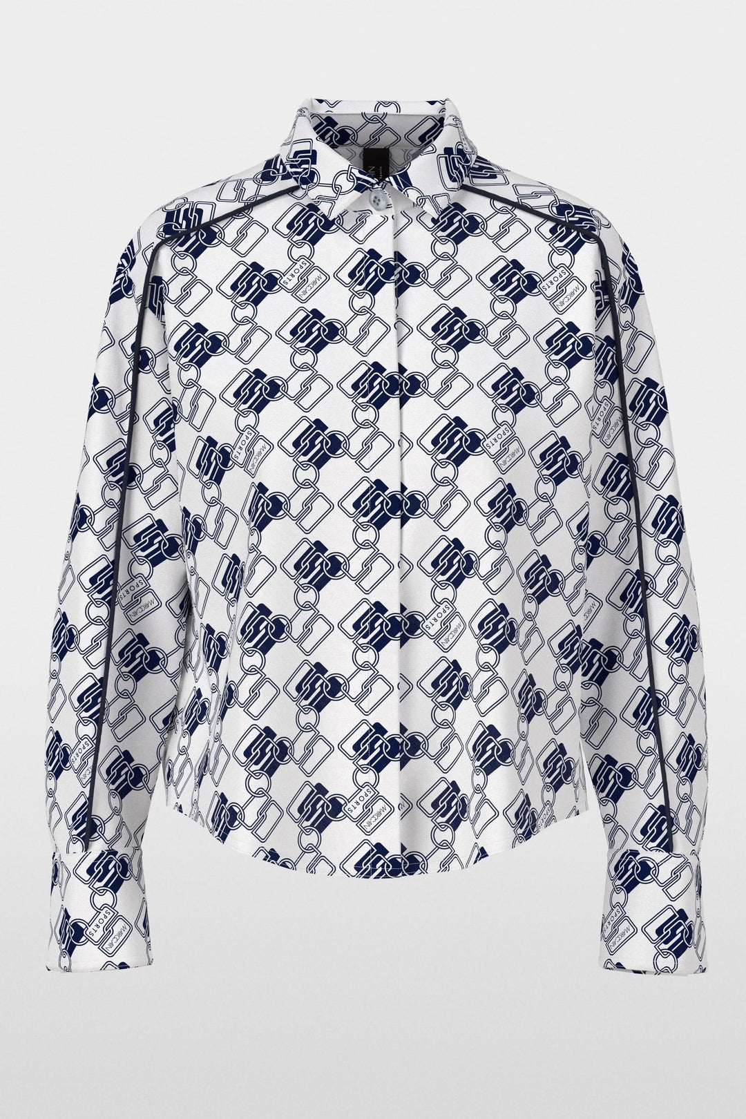 Chemise imprimée à motif chaînes, coupe droite et confortable, style graphique moderne pour un look élégant.
