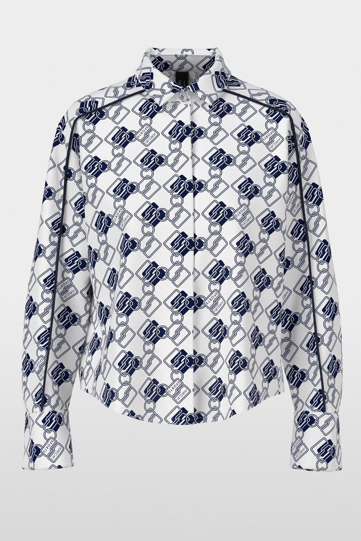 Chemise imprimée à motif chaînes, coupe droite et confortable, style graphique moderne pour un look élégant.