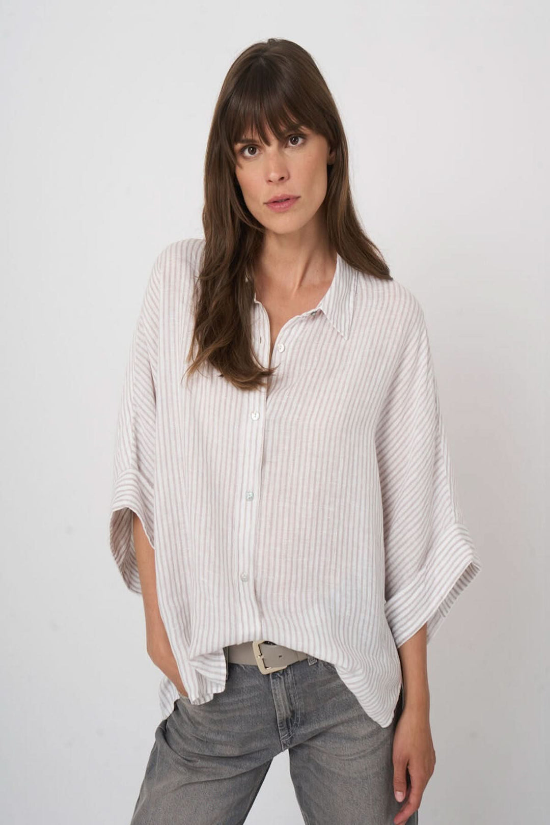 Blouse en lin à rayures