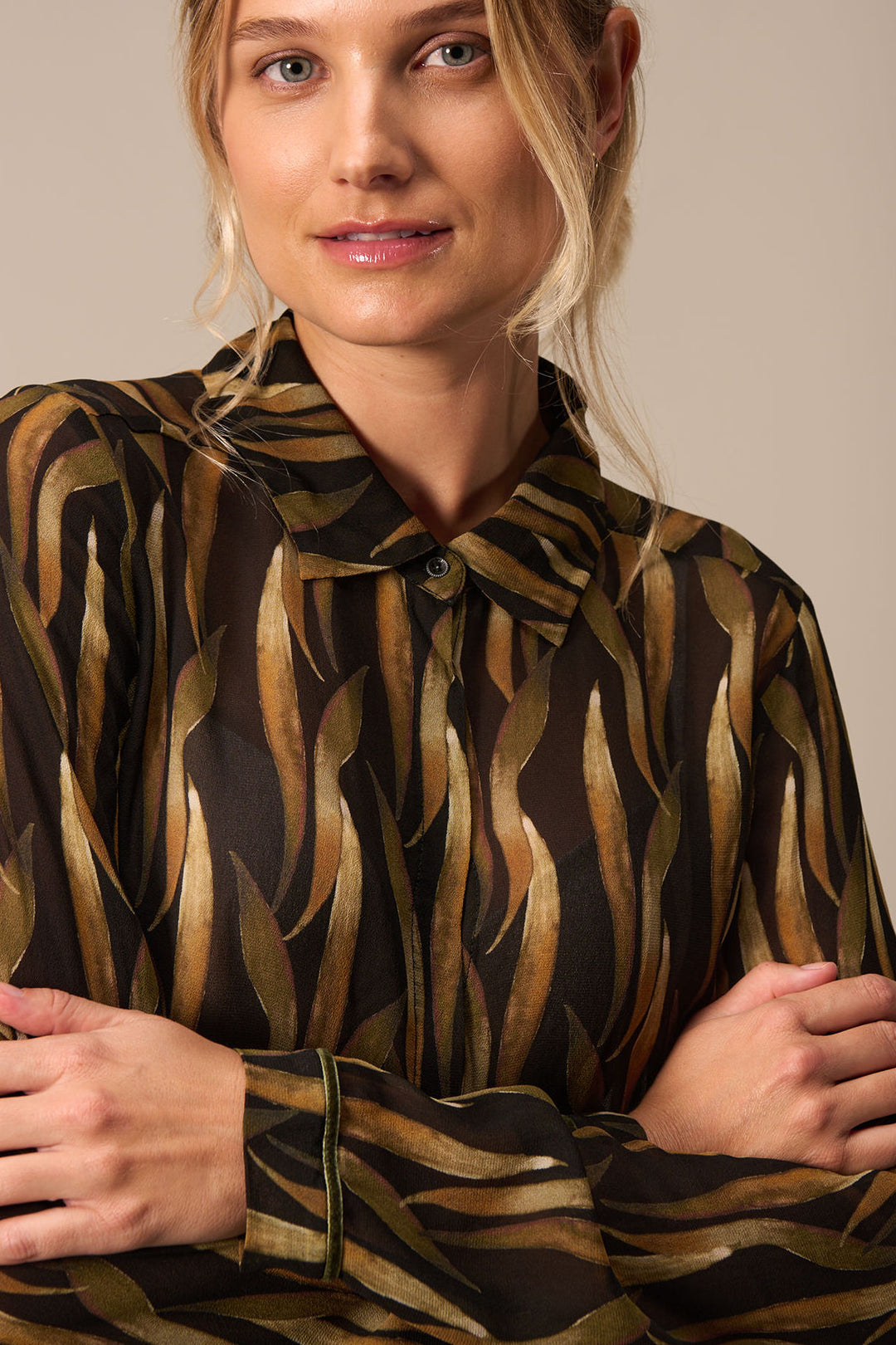 Plant print blouse