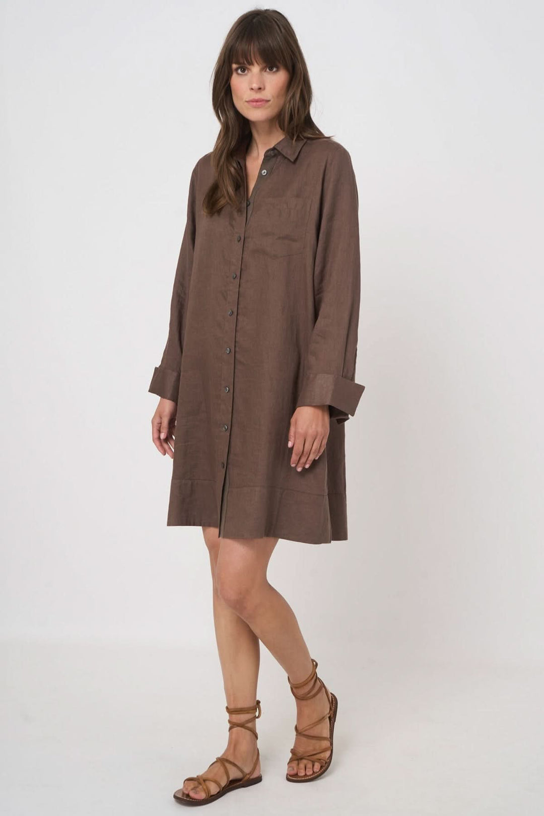 Long-sleeve shirt dress