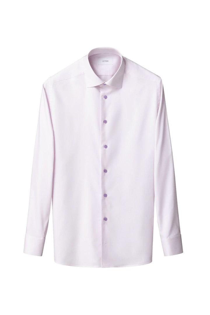 Chemise en coton lilas à effet texturé