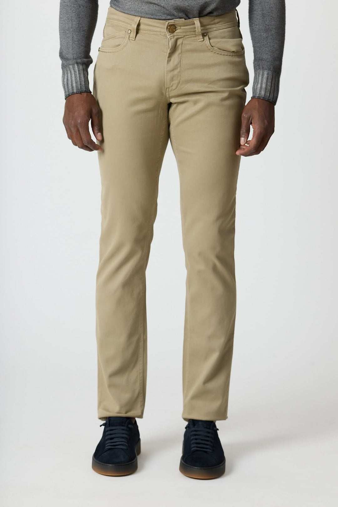 5-pocket pants in cotton-lyocell twill