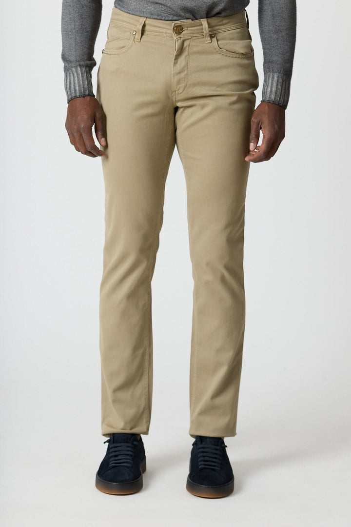 5-pocket pants in cotton-lyocell twill
