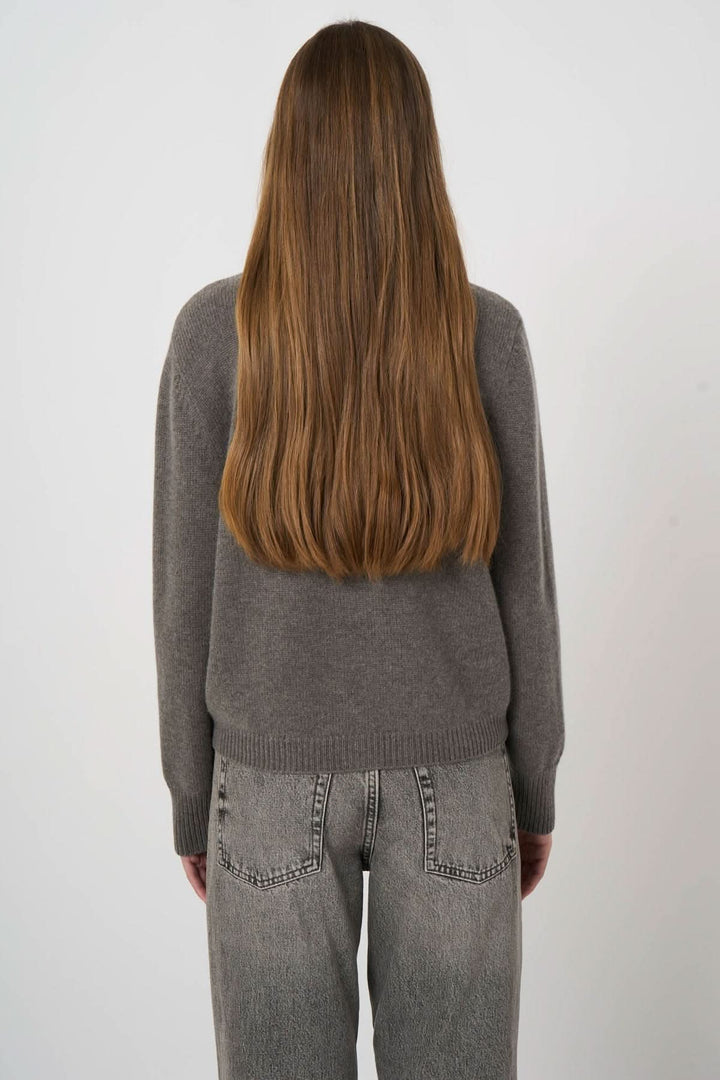 Cardigan en laine et cachemire à col amovible