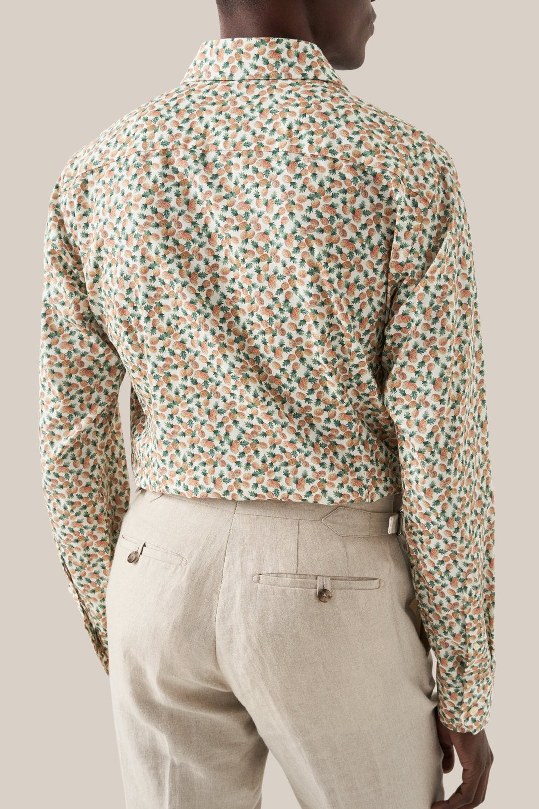 Pineapple print cotton and TENCEL shirt