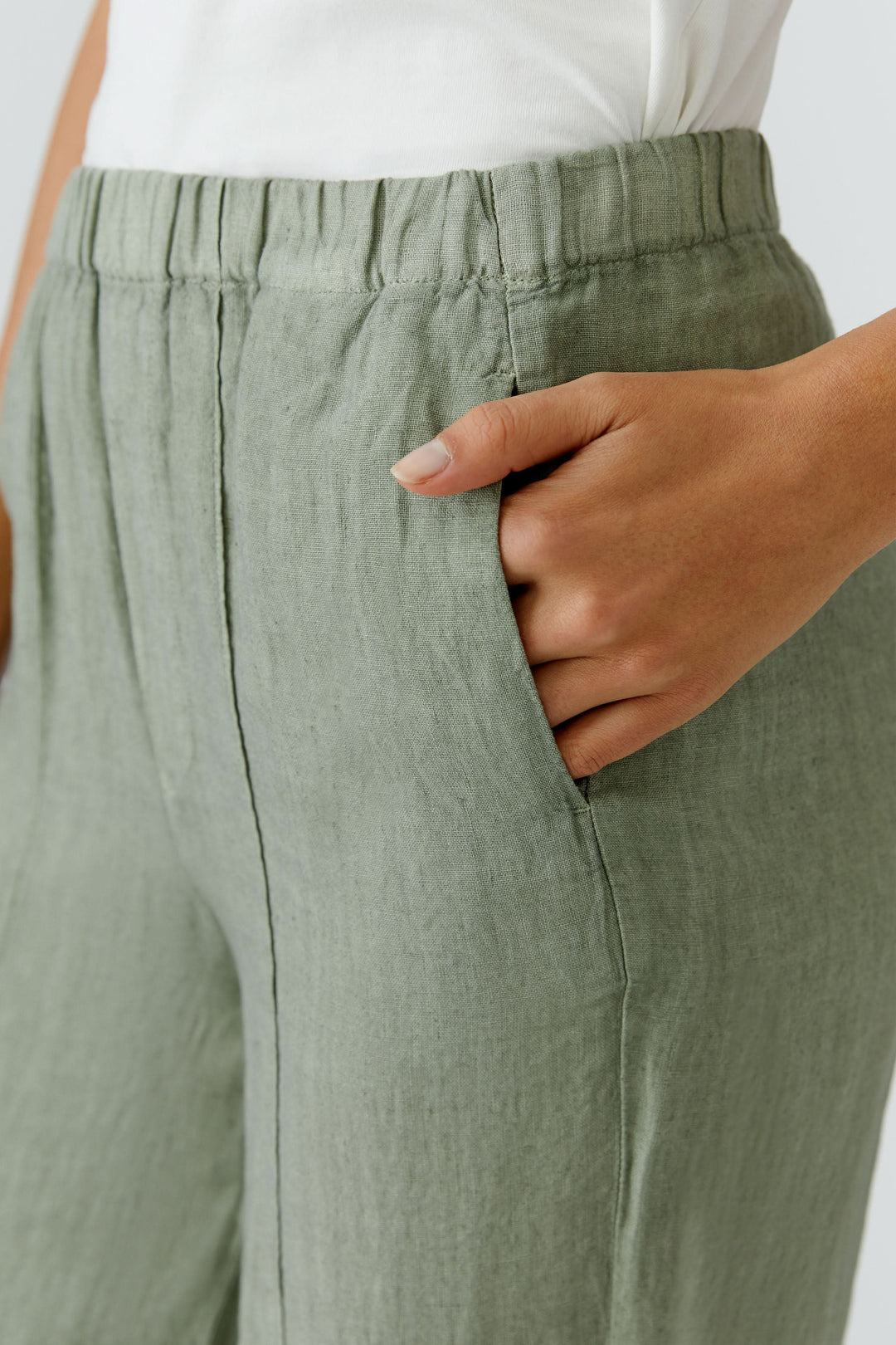 Pantalon fluide en lin à jambe large