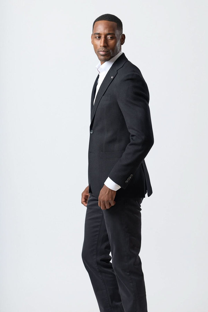 Veston texturé déstructuré deux boutons