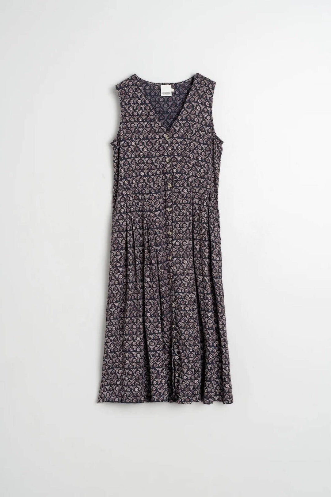 Reversible midi dress with a print