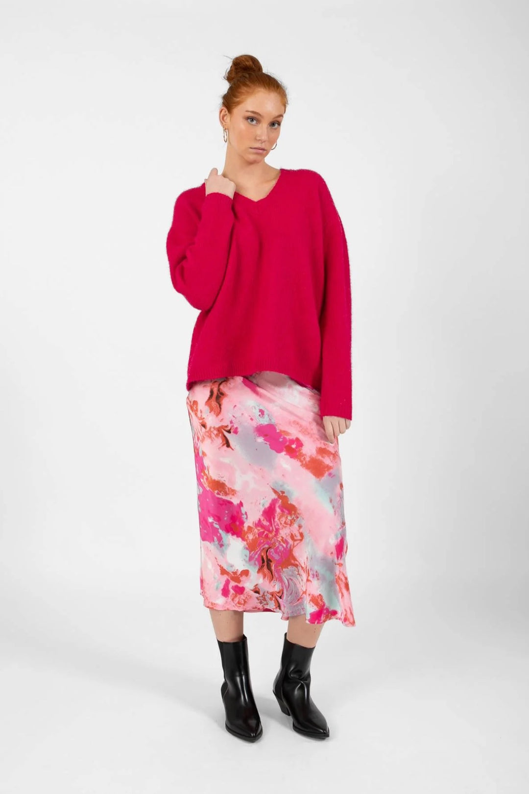 Printed midi skirt