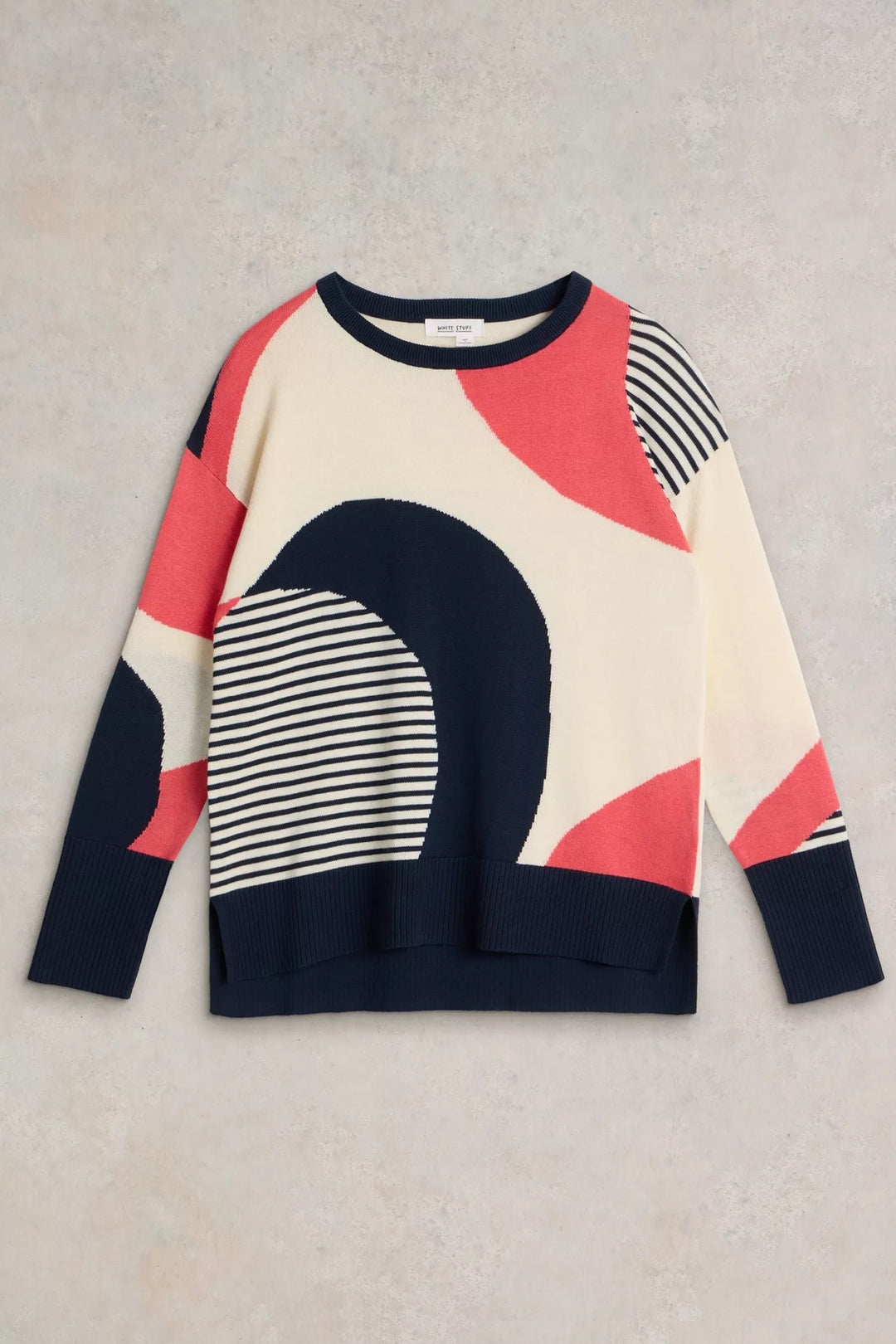 OLIVE ABSTRACT LONG SLEEVE SWEATER