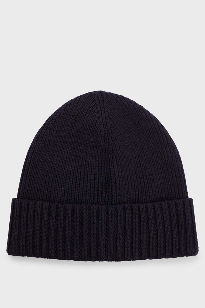 Tuque en laine vierge à maille épaisse BOSS, style moderne avec logo discret, idéale pour les journées froides.