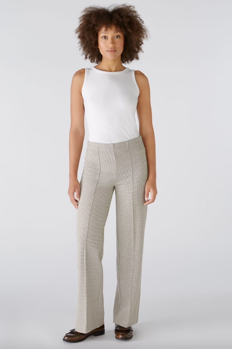 Micro houndstooth pattern pants