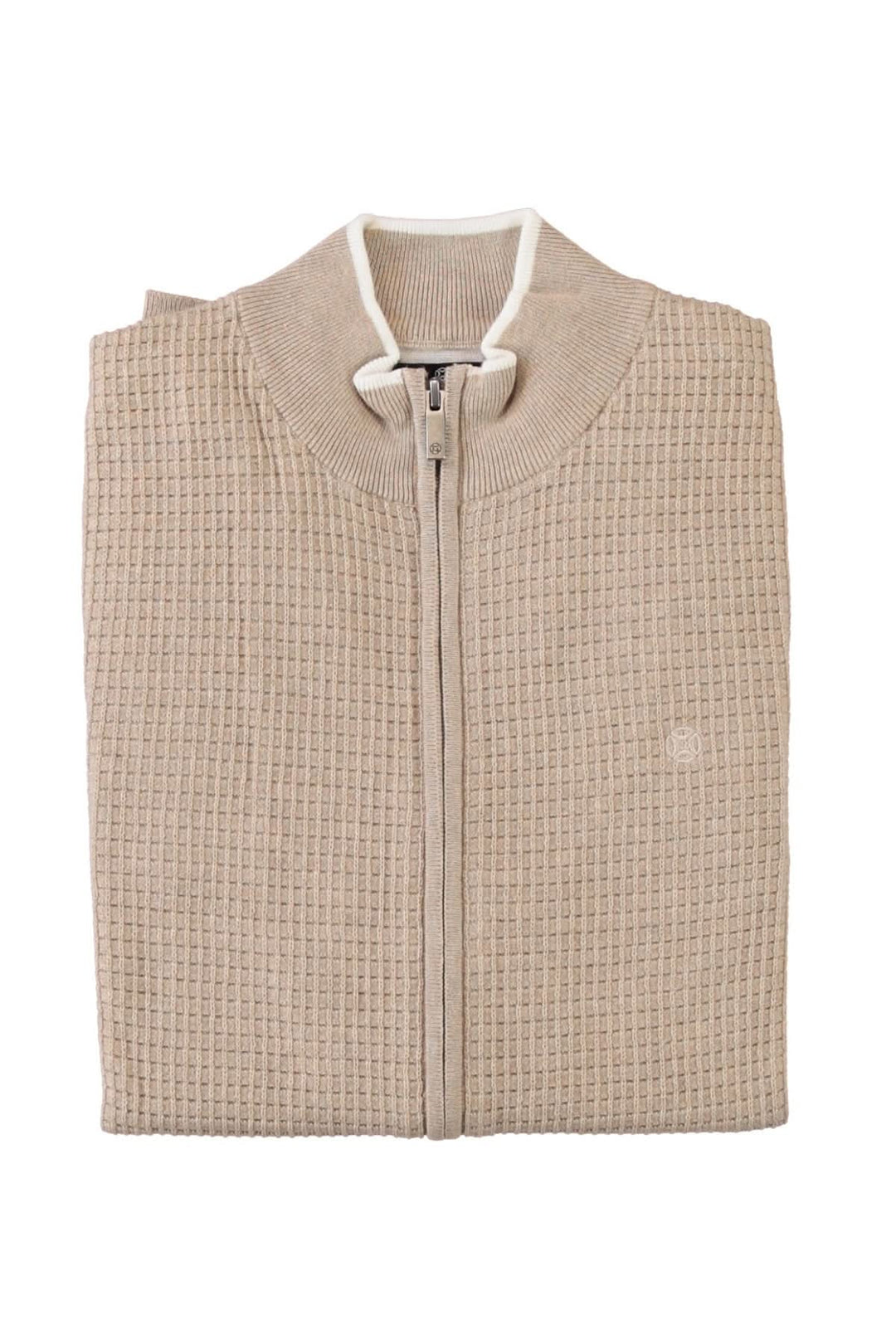 Structured-textured zip-up cardigan