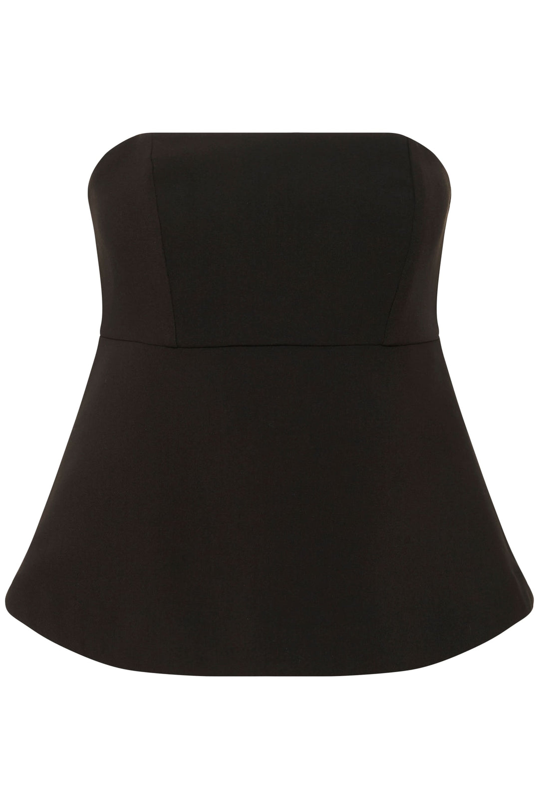 Camisole Zoeh bustier structurée, élégante et moderne, sans bretelles, coupe ajustée, silhouette féminine, noire, pour occasions habillées.