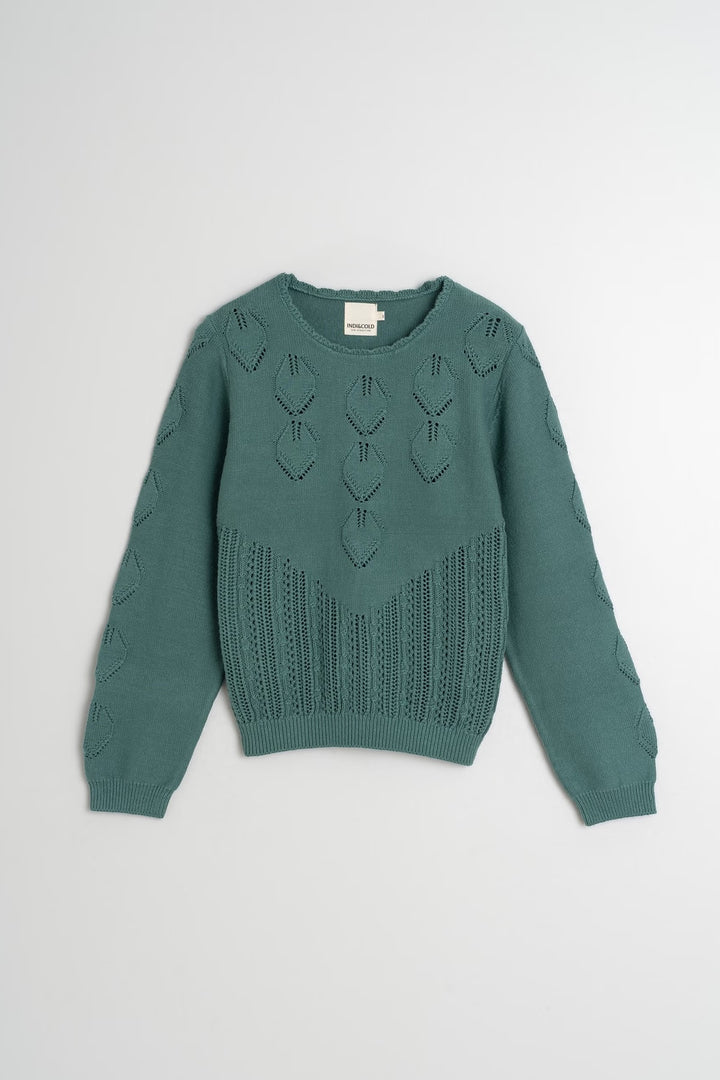 Crochet effect sweater