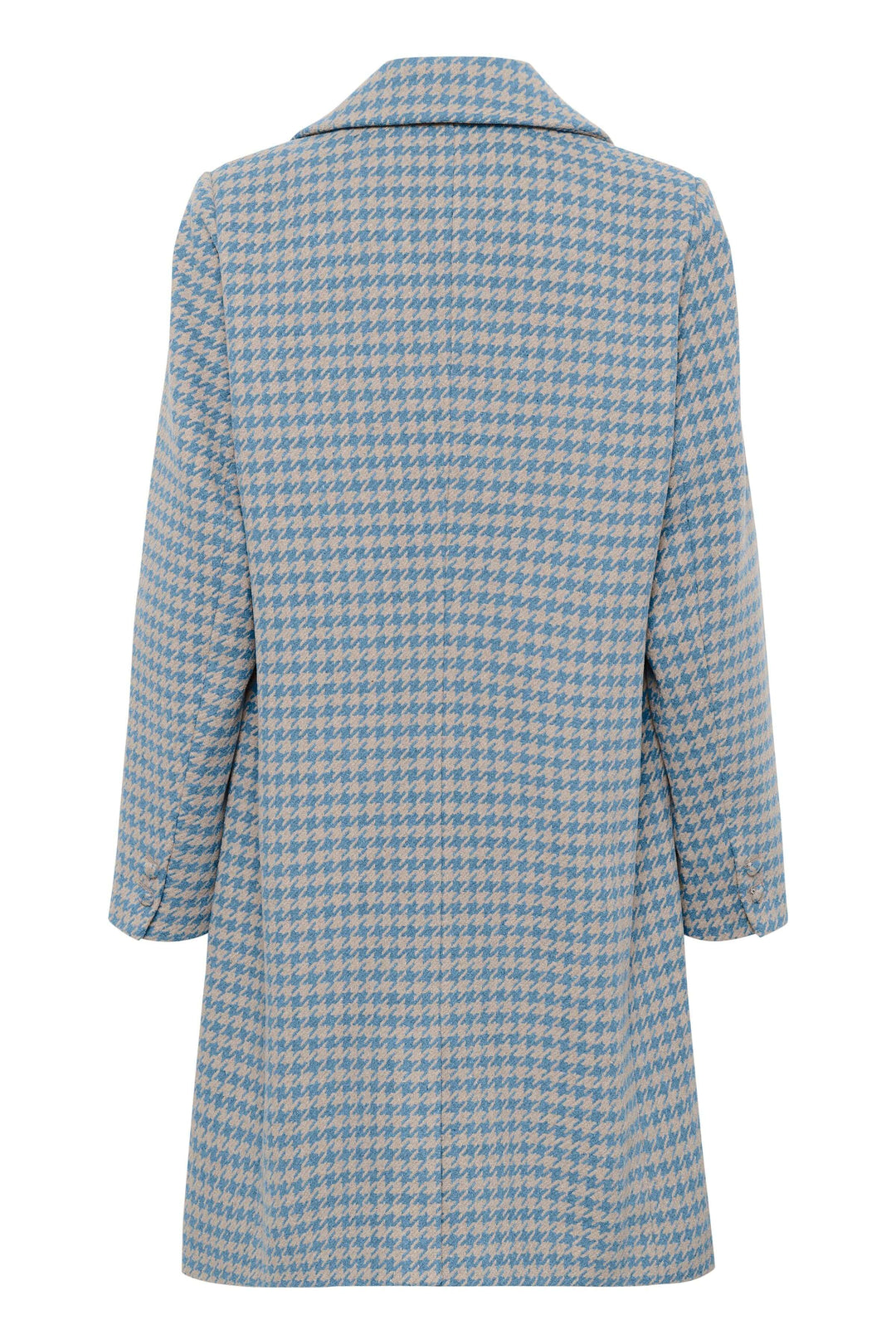 Manteau Westie à motif pied-de-poule et coupe droite élégant pour superpositions automnales