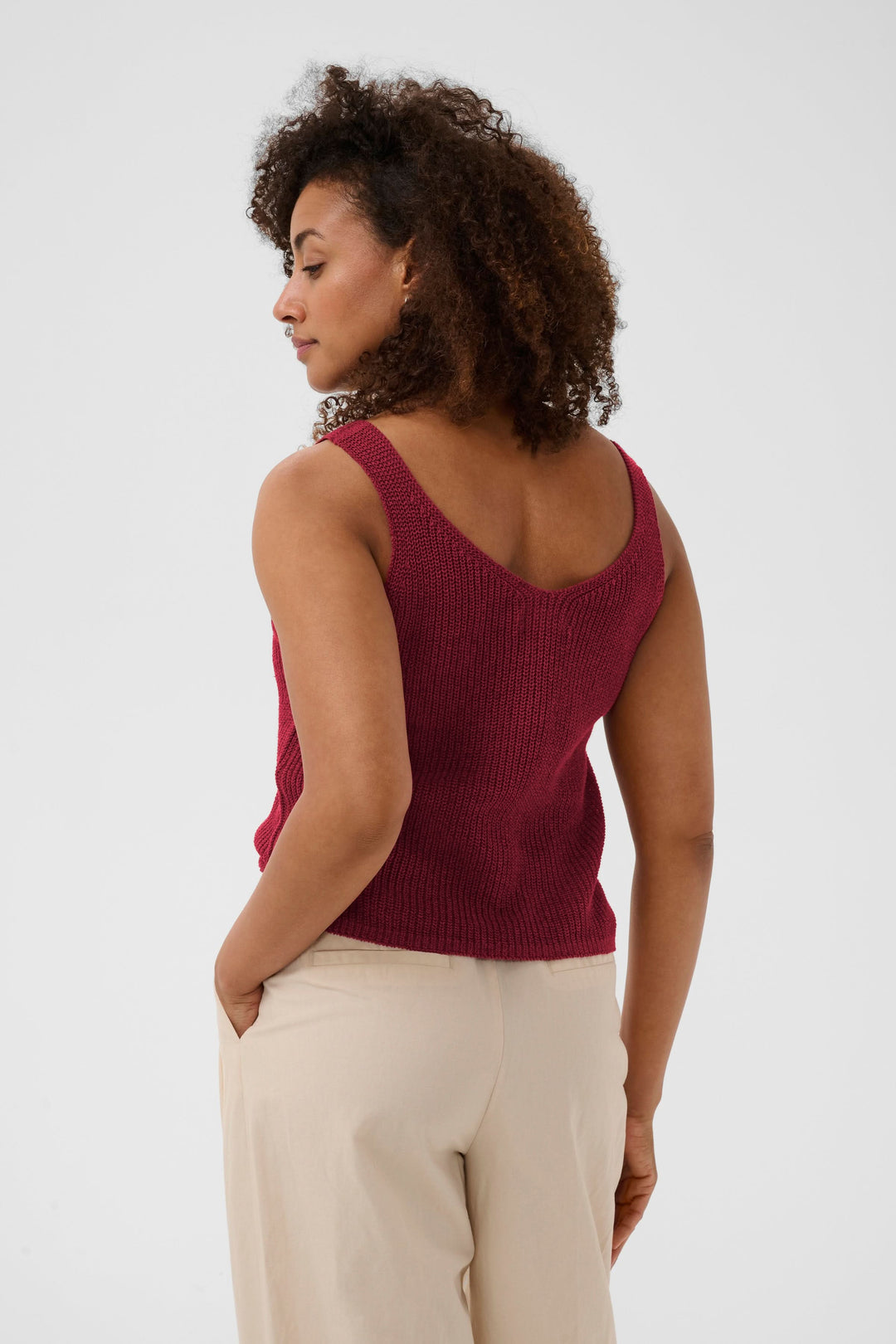 Camisole Rebecca tricotée col v sans manches