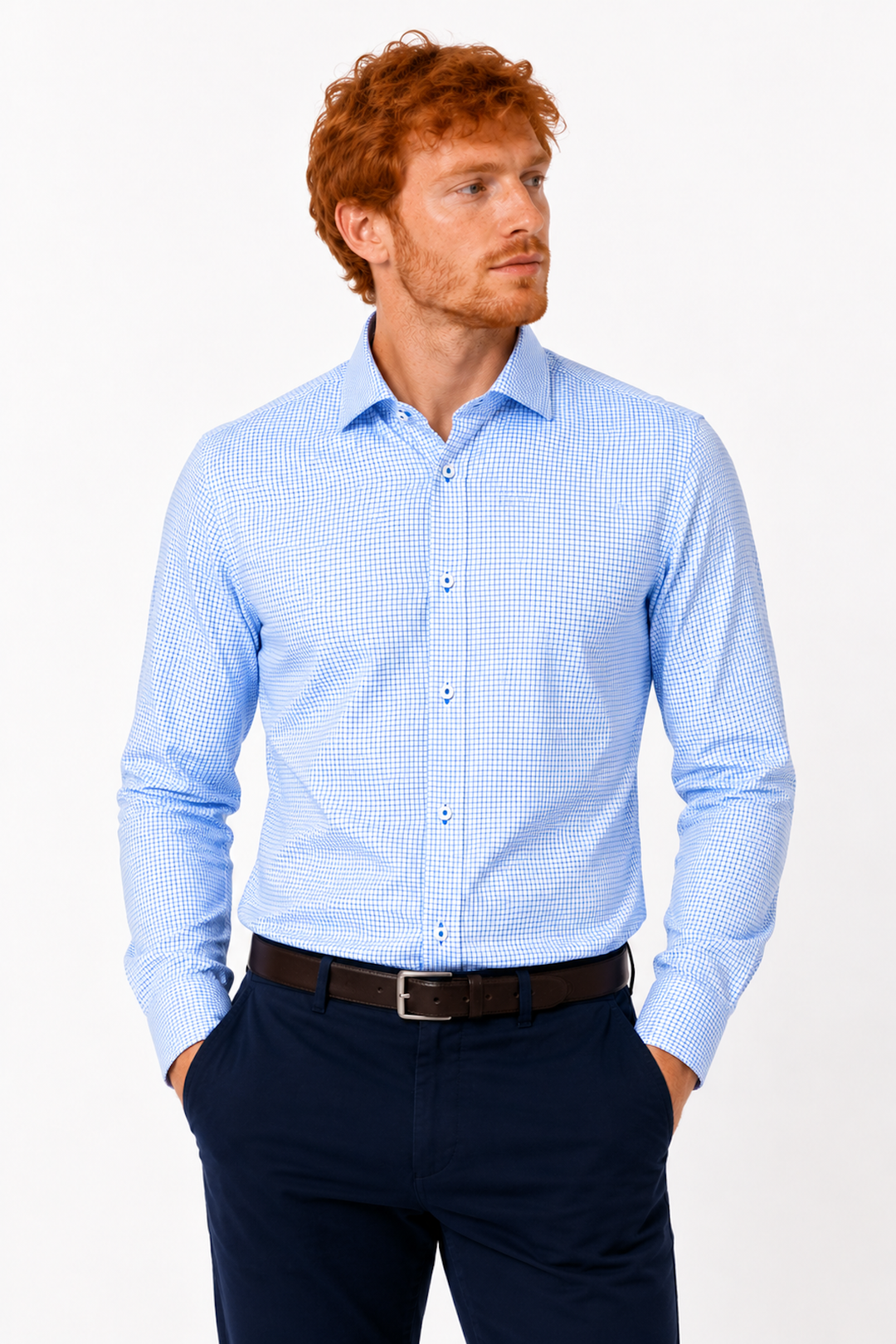 Micro-check dress shirt