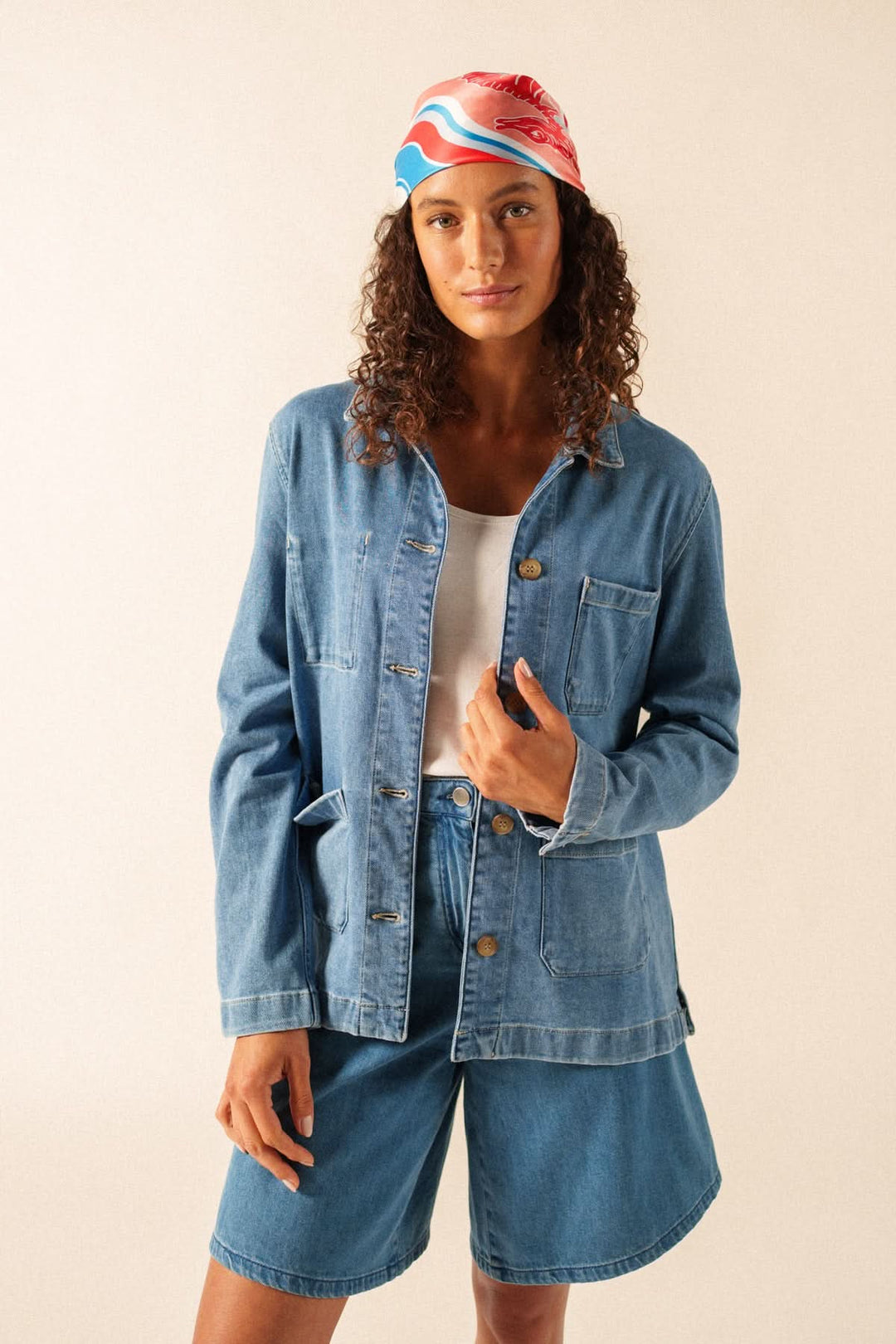 CARRE FOND MARIN scarf