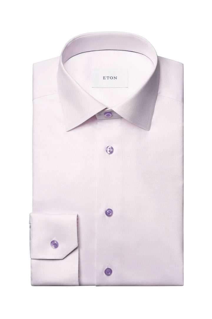Chemise en coton lilas à effet texturé