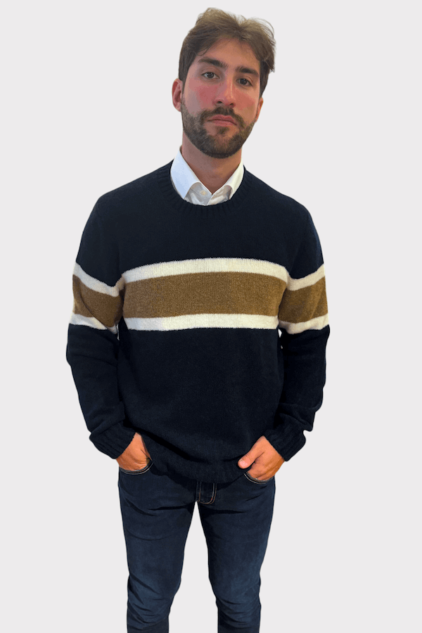 Two-tone striped sweater