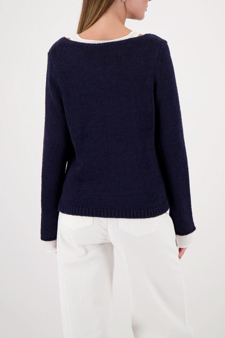 Chandail à effet superposé col rond