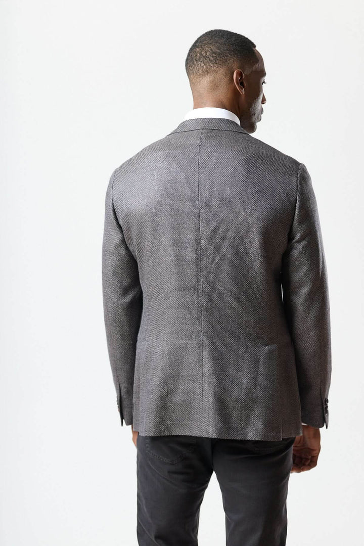 Wool blend blazer navy and charcoal