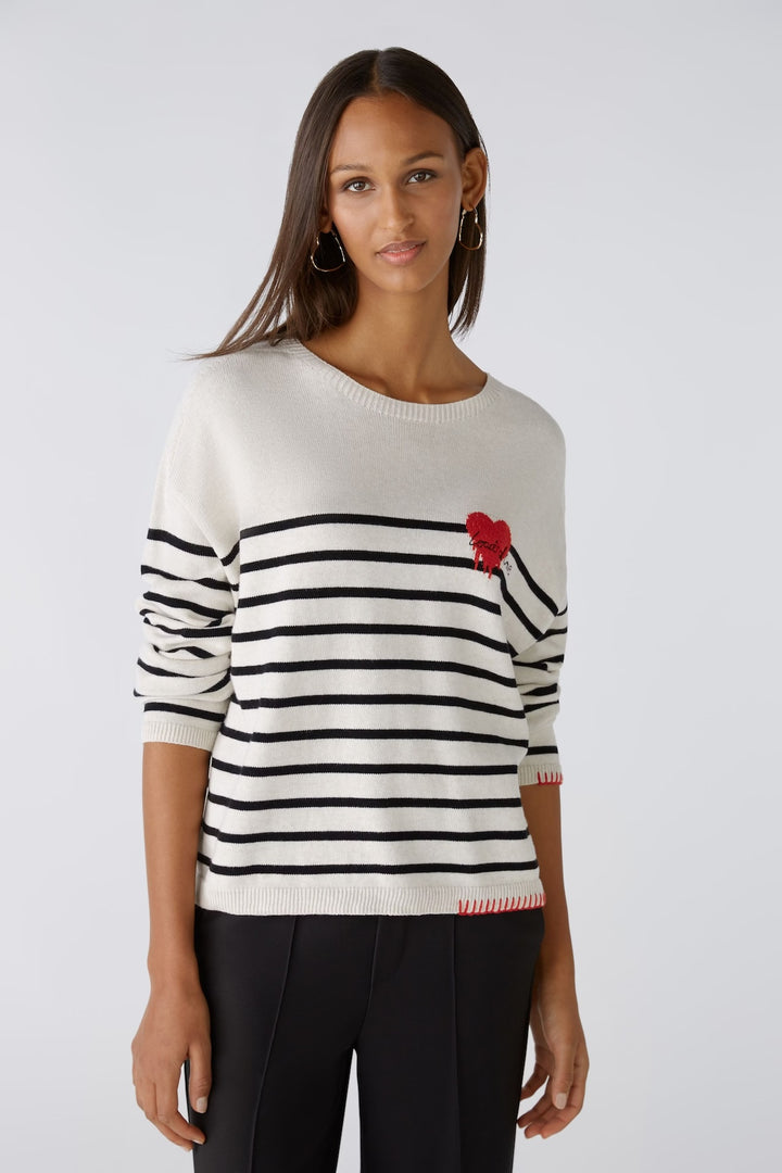Striped sweater with heart