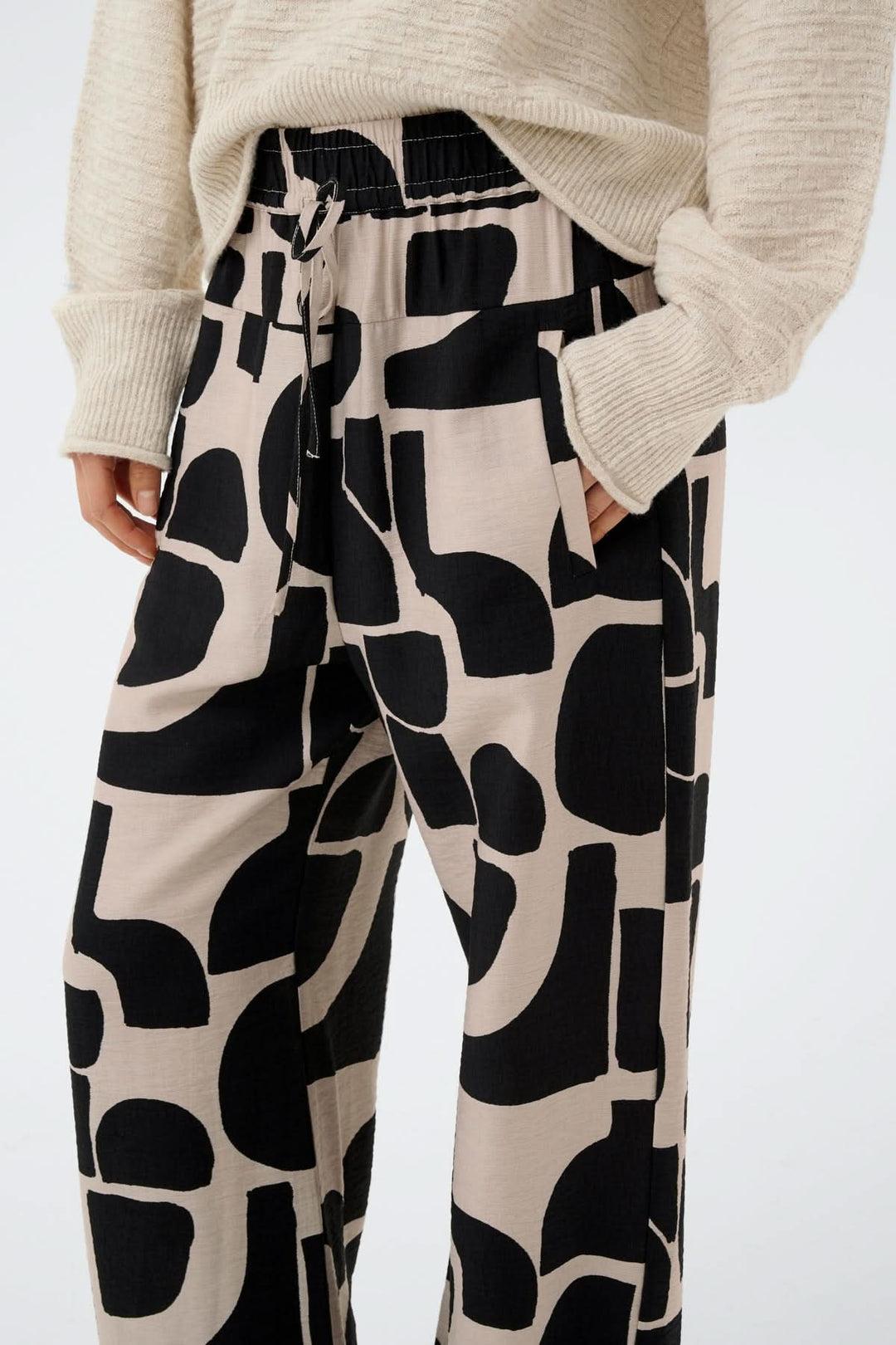 Pantalon fluide motif abstrait Lynn