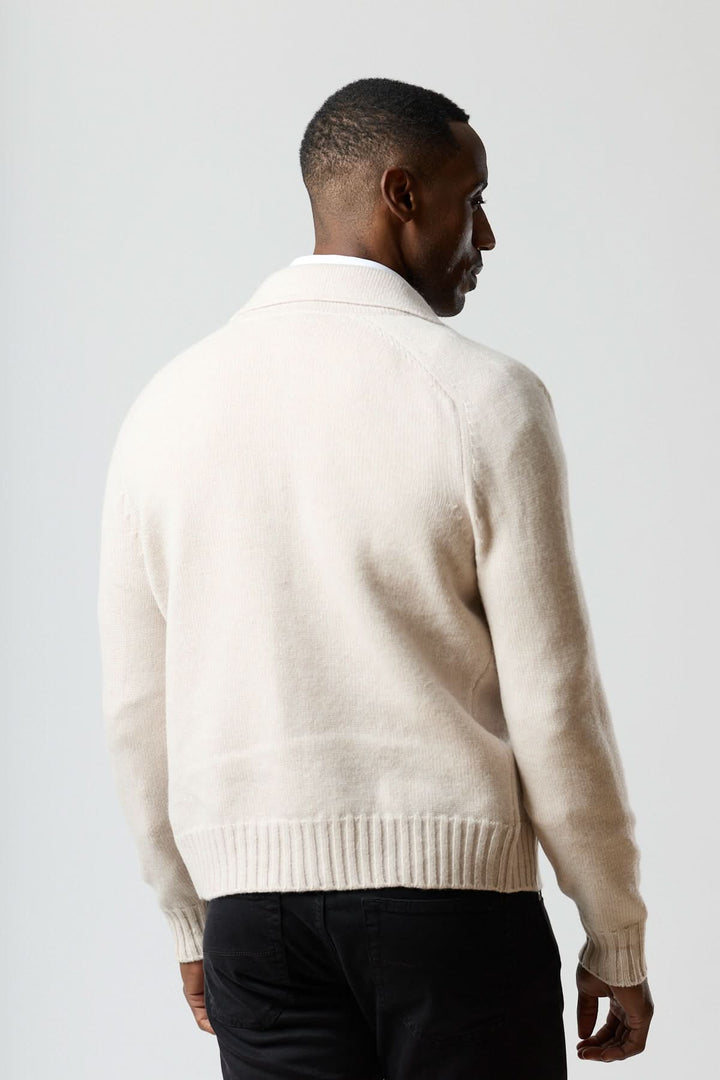 Shirt cardigan with buttoned pockets