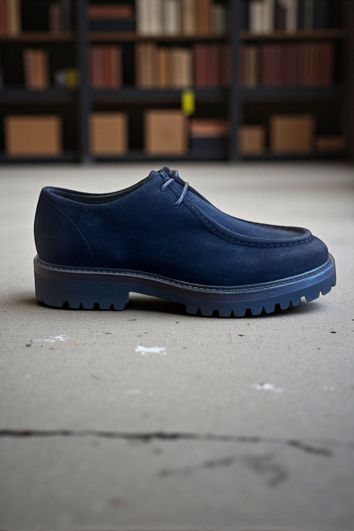 Soulier homme cuir veau suédé semelle caoutchouc