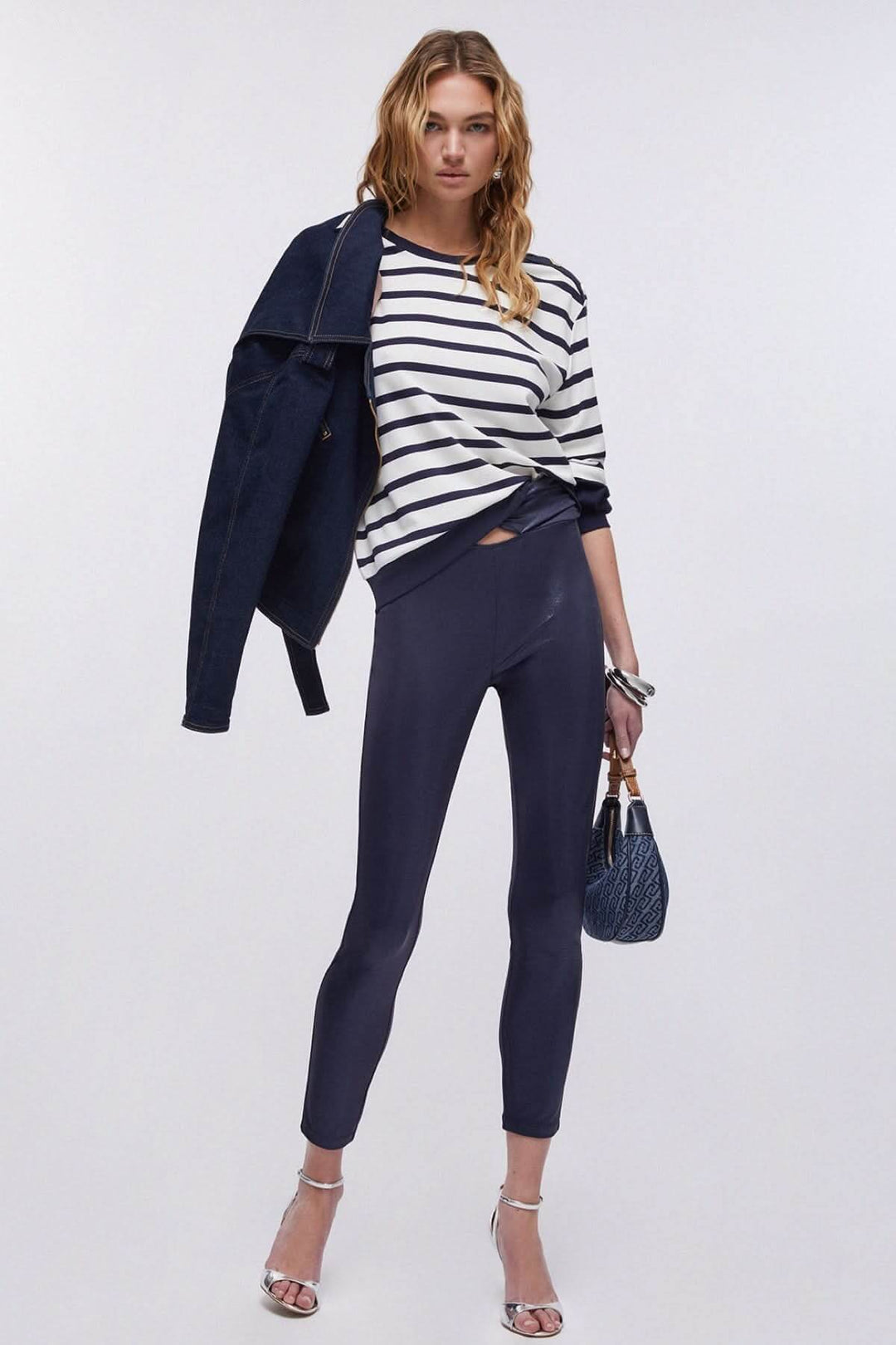 Long-sleeved striped sweater