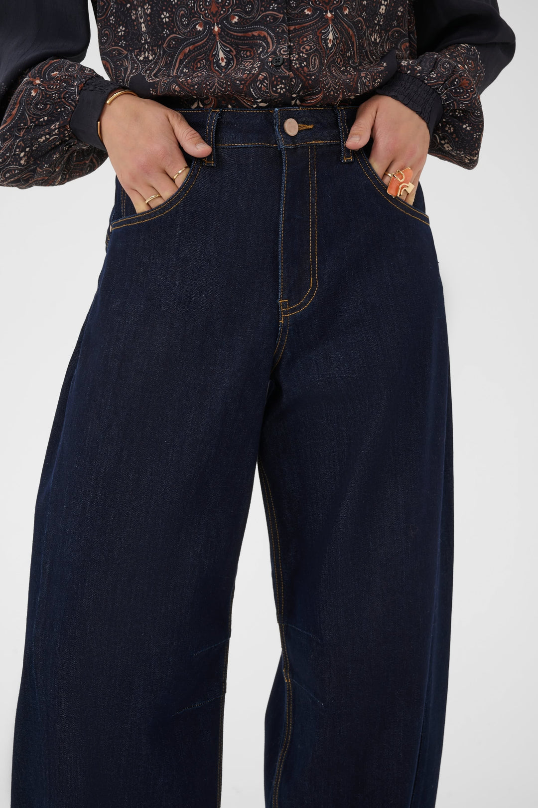 Jean à jambe ballon Bahren pour femme Cream