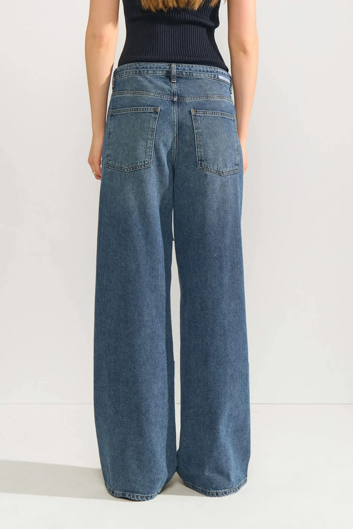 Jean à jambe large avec ceinture à nouer pour femme Numph