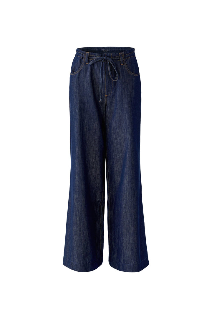 Jean à jambe large avec cordon pour femme Oui