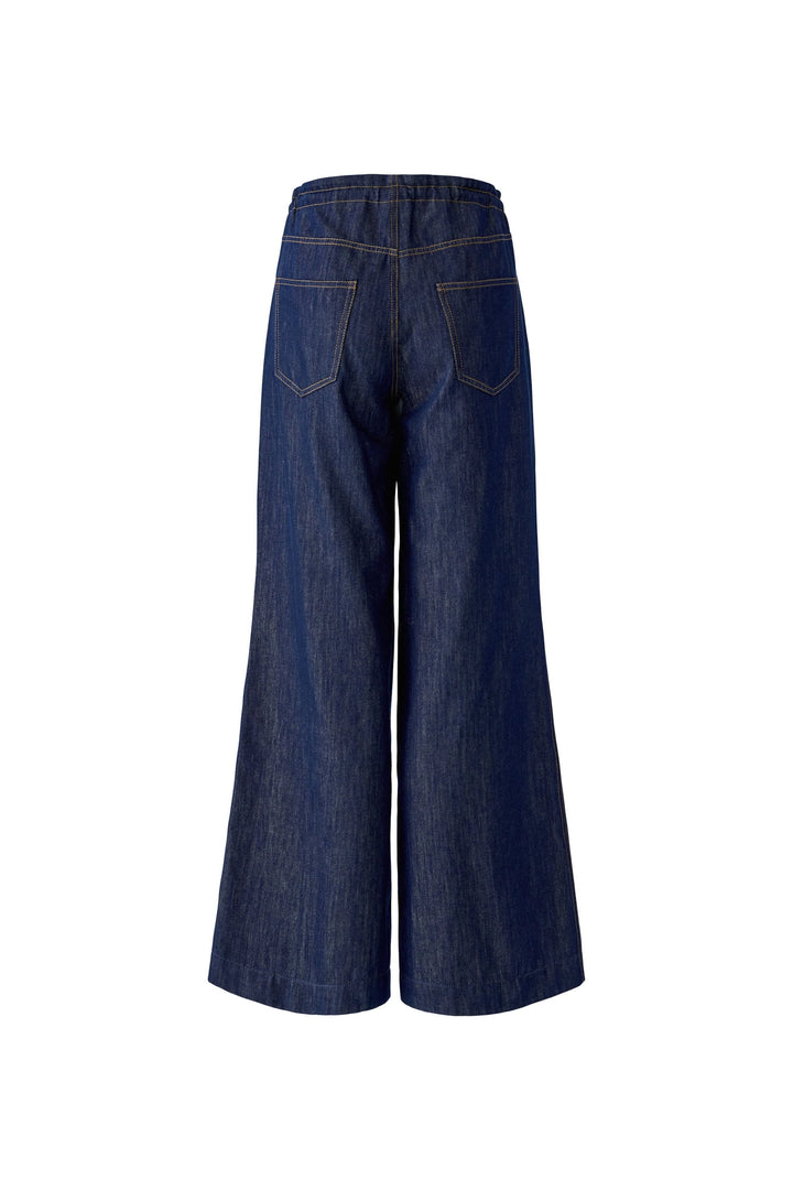 Jean à jambe large avec cordon pour femme Oui