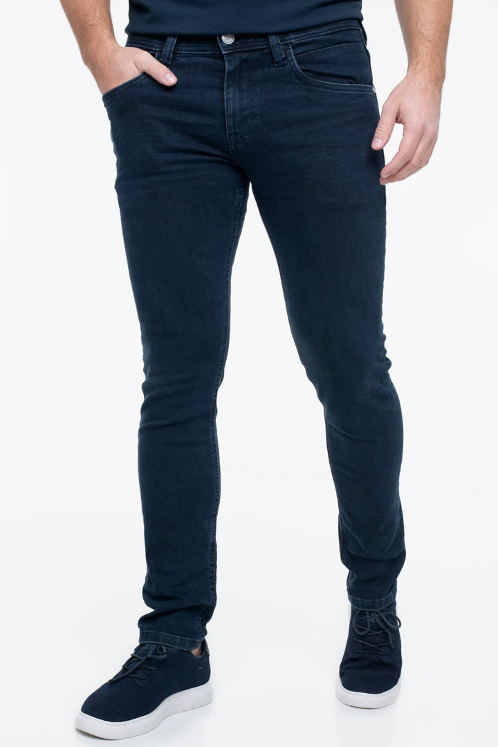 Vue latérale jean coupe étroite Tom Tailor homme gris avec détails coutures visibles - Valérie Simon