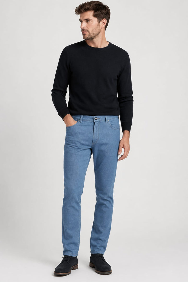 Vue arrière jean Meyer pour homme gris détails surpoches - Valérie Simon
