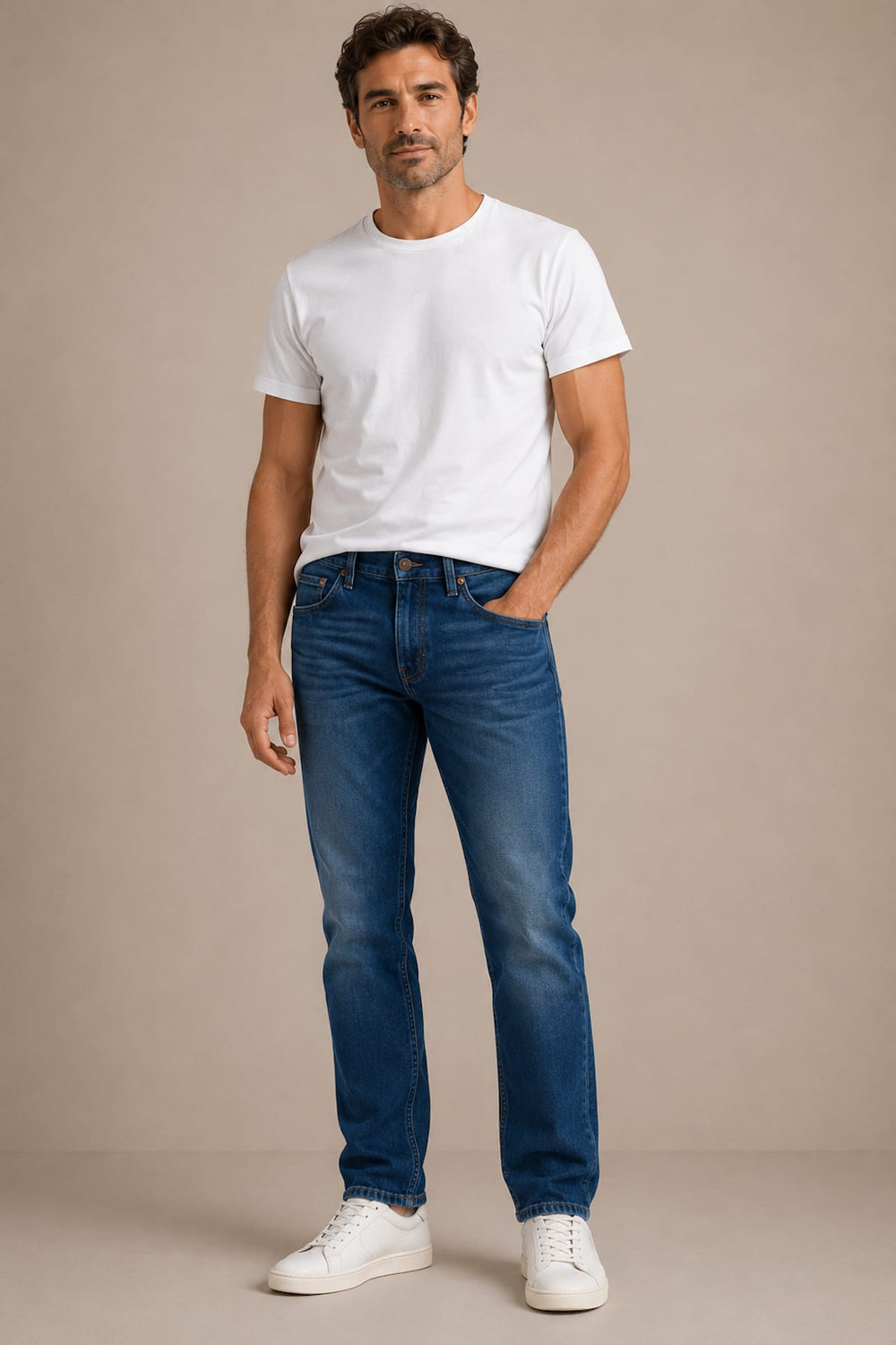 Vue de côté jean extensible Paige homme gris - Valérie Simon