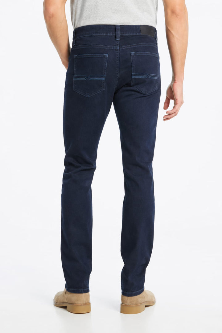 Vue de dos jean extensible Black Bull pour homme noir avec détails coutures - Valérie Simon
