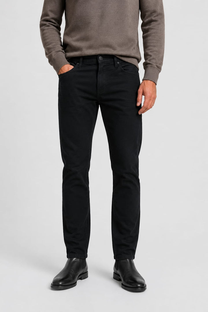 Vue de face jean moderne Black Bull pour homme bleu avec détails coutures - Valérie Simon