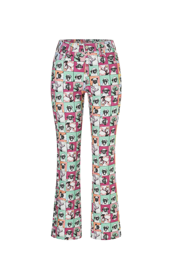 Front view of printed jeans Fit right: Mac Jeans for women, gray - Valérie Simon