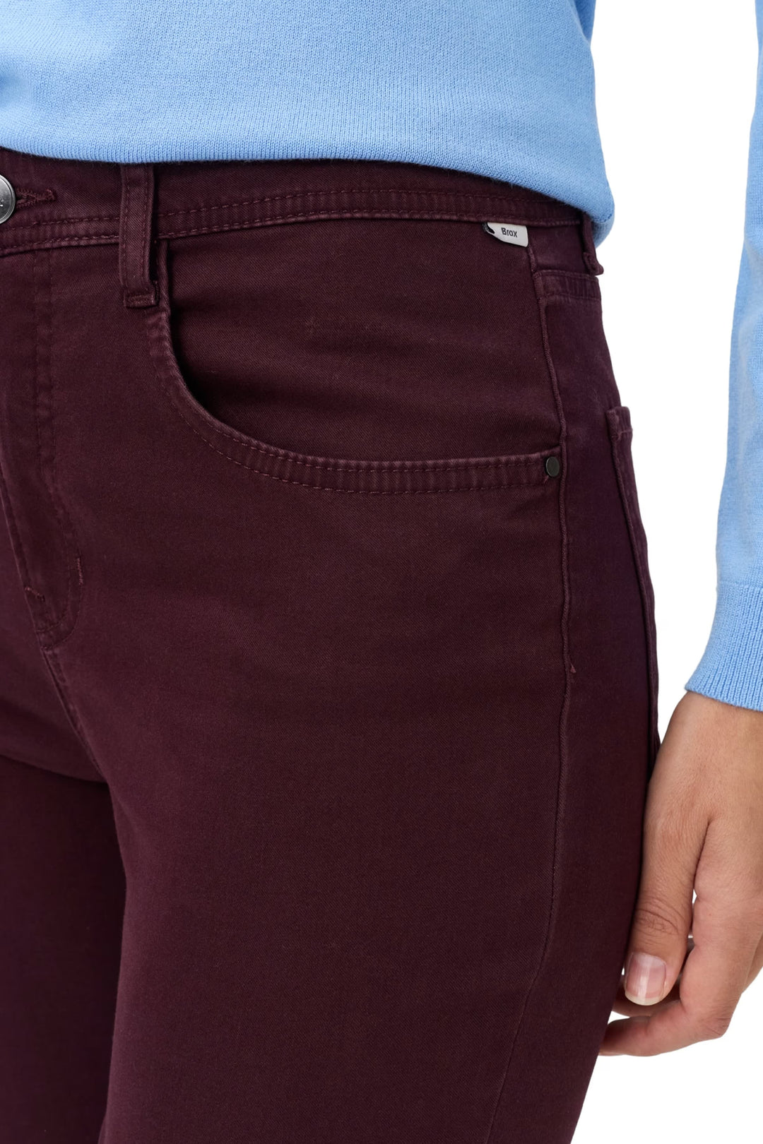 Jean Mary droit bleu à taille mi-haute vue de face pour femme Brax