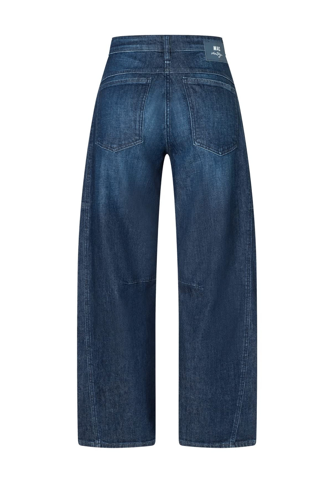 Jean Ohio à jambe large style utilitaire bleu vue de face pour femme Mac Jeans