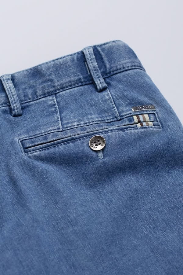 Vue de côté jean pour homme gris Meyer motif Oslo coupe moderne - Valérie Simon