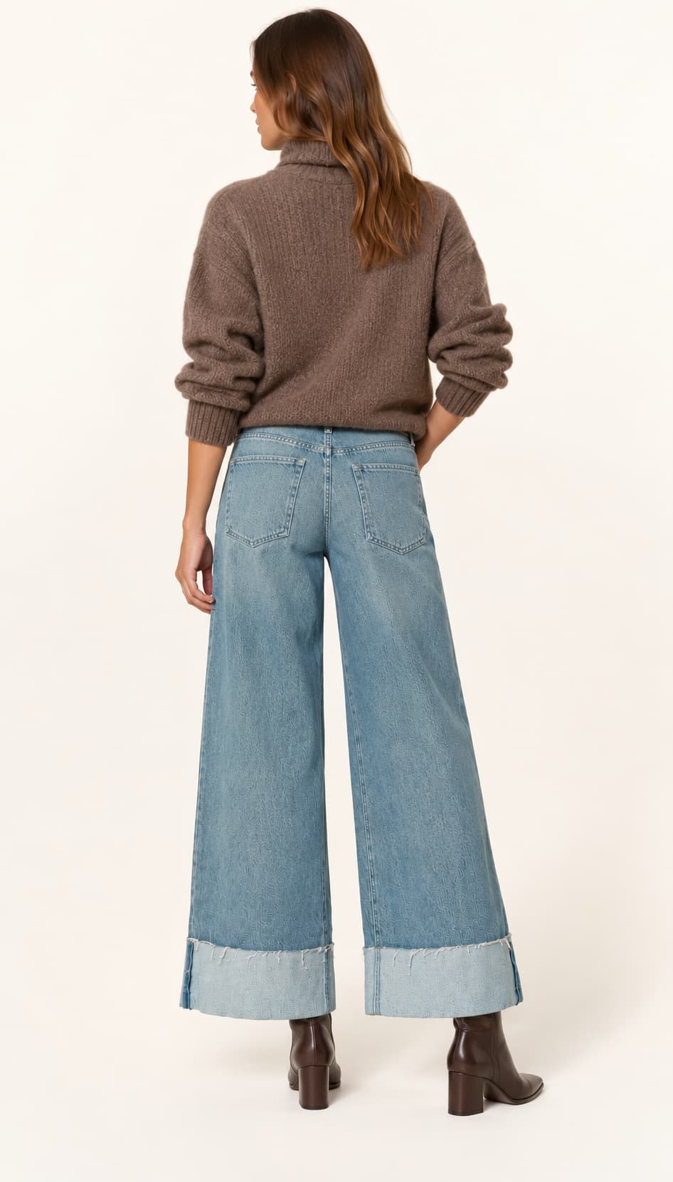 Jean très large à revers effiloché Nevada pour femme Mac Jeans