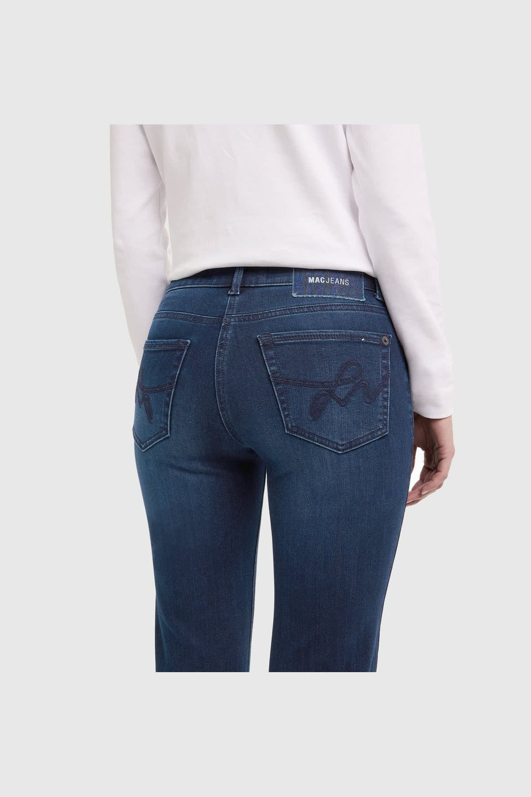 Front view of cropped straight-leg jeans for women by Mac Jeans