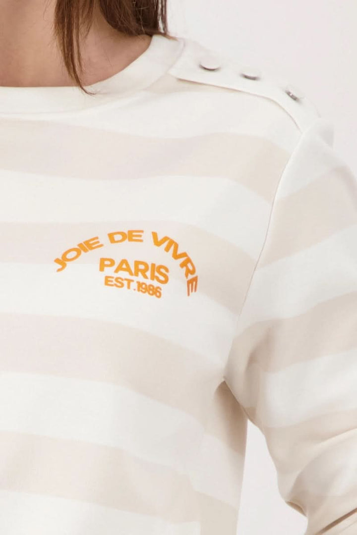 Striped T-shirt with a slogan